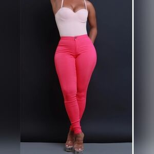 Swankaposh Super G High Waist Stretchy Jeans 2X Fuschia